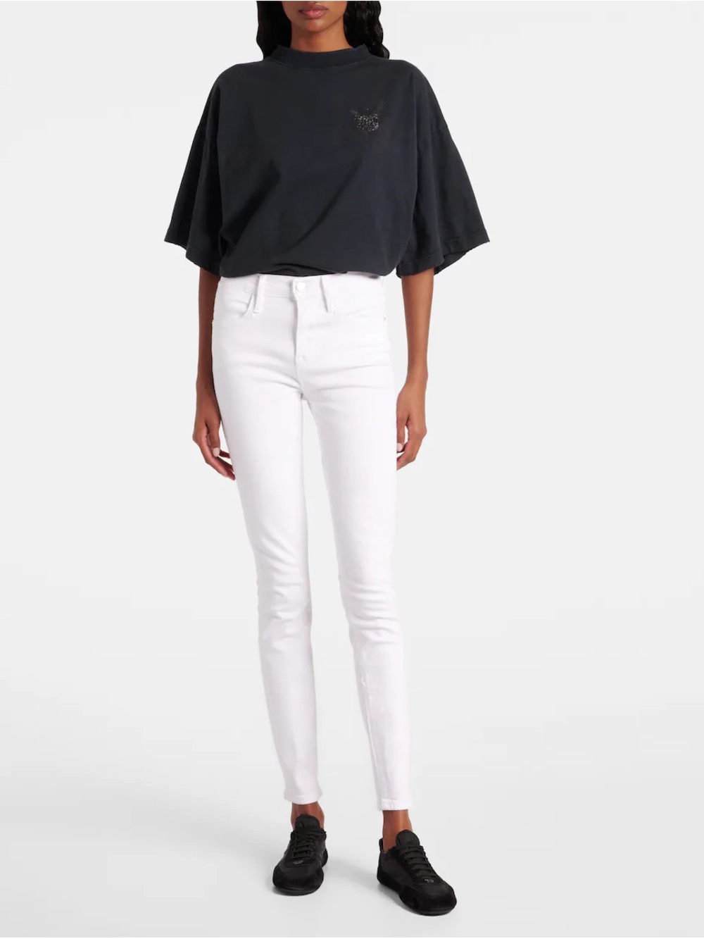 Frame White High-Rise Skinny Jeans Euro Chic